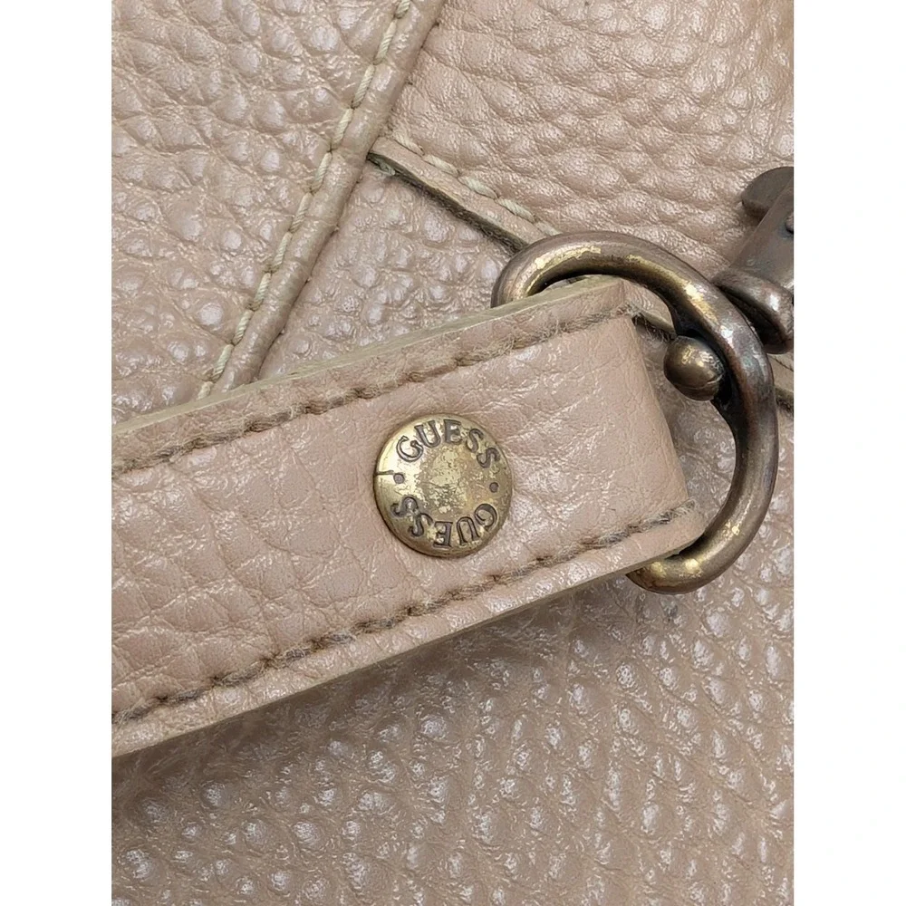 Guess Backpack Women Tan Vintage Pebble Faux Leather Paisley 90s Crossbody